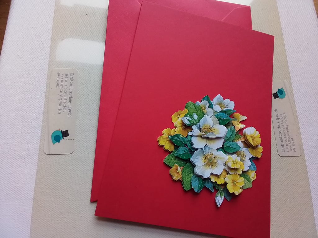 Mothers day card. Birthday card. Bouquet of flowers. Ref 379