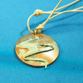 ZigZag Copper & Silver Disc Pendant 