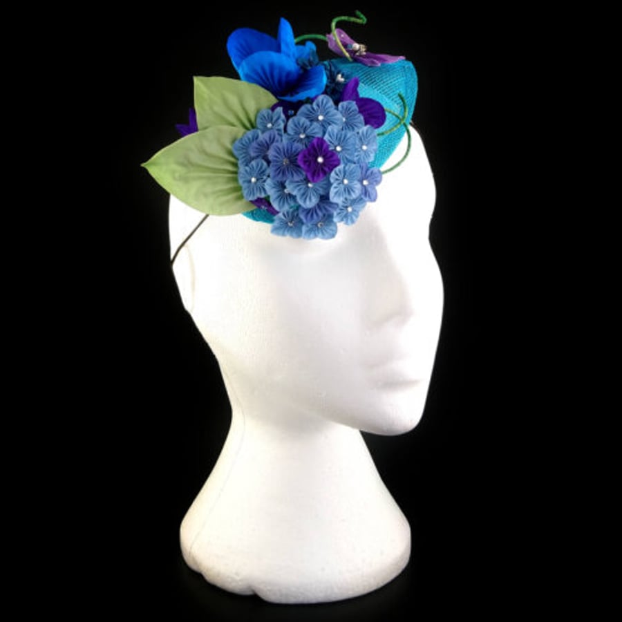  Mio: Hydrangea & Iris Floral Fascinator, a one-and-only piece