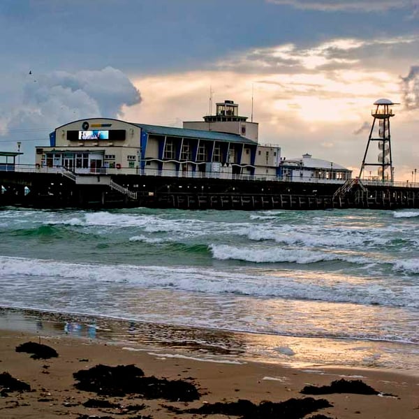 Bournemouth Pier And Beach Dorset England Photograph Print