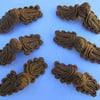 6 Golden Brown Braid Frog Fasteners