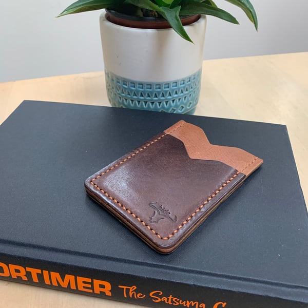 Leather card holder wallet in browns - Father’s Day 