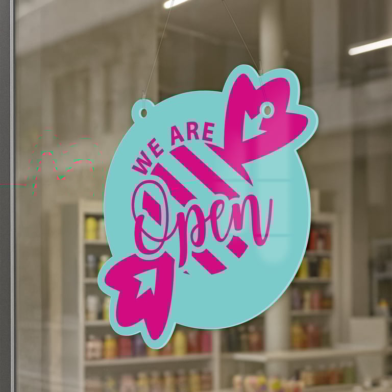 Shop Open & Closed Sign for Sweet Shop – 02: Custom Colour Hanging Door Sign