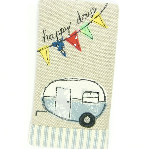 Phone Sleeve Smartphone Case Blue Vintage Caravan
