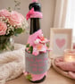 Personalised New Baby Keepsake Gift  Hand Sculpted Floral Art Bottle Custom Bir