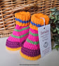 Bright Pure Cotton Aran Baby Booties 0-3 months size  - Image 5