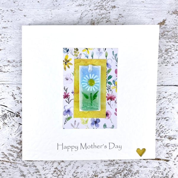 Mother’s Day Card with Detachable Glass Bookmark or Light Catcher