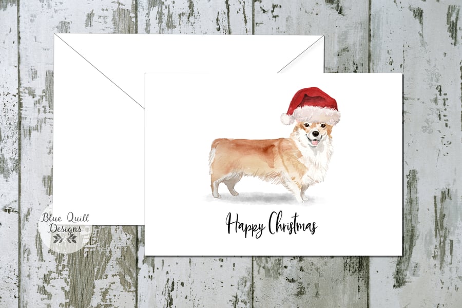 Corgi Dog Folded Christmas Cards - pack of 10 - personalised