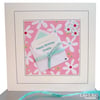 Birthday Card - Personalised, little note design (pink, aqua)