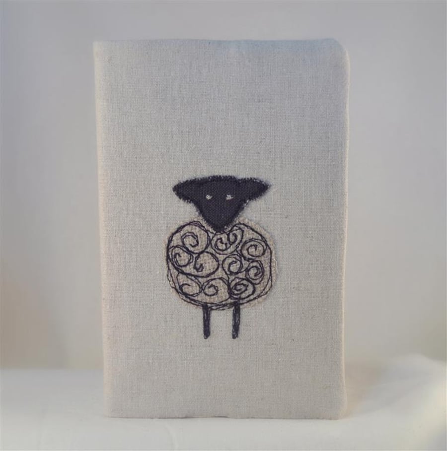 Notebook Journal A6 Handmade Fabric Cover Sheep 
