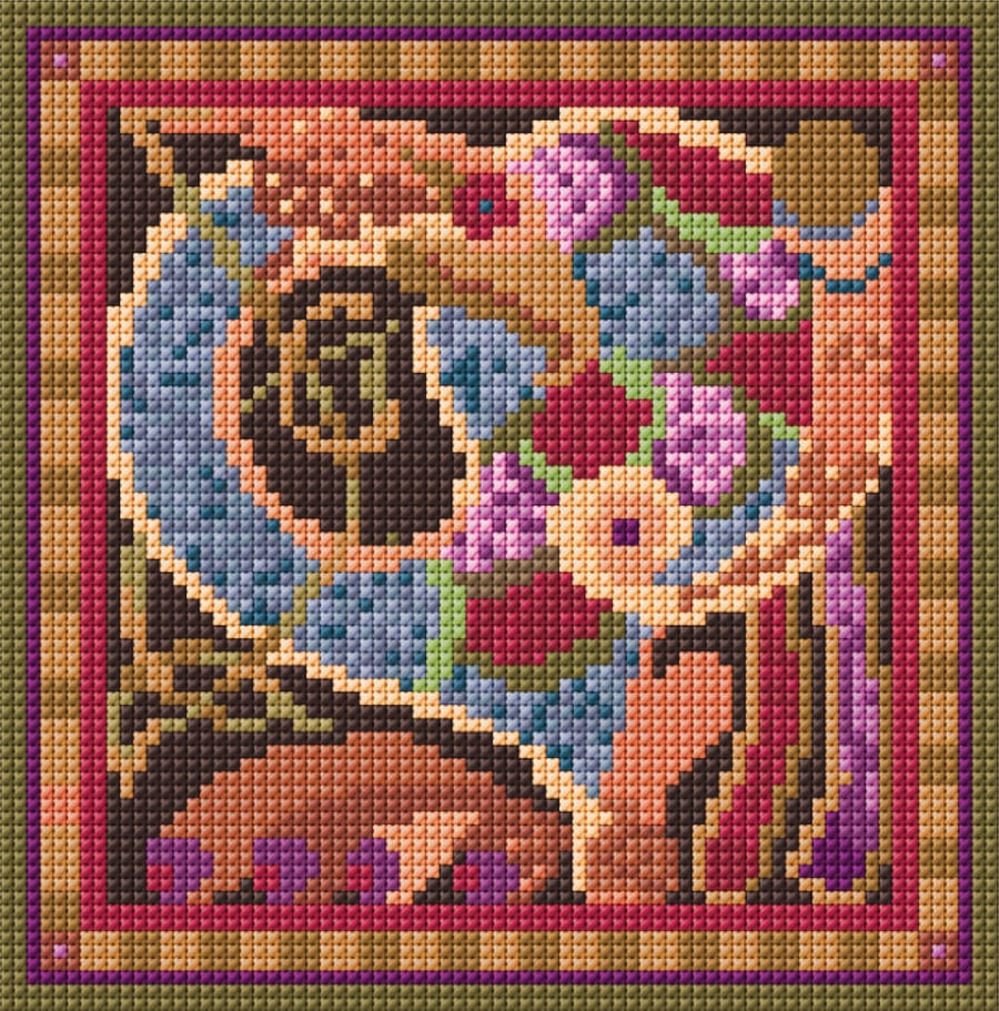 Celtic Bird Dark, Tapestry Kit, Counted Cross Stitch, Book of Kells