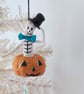 Spun Cotton Skeleton Halloween Decoration - Image 3