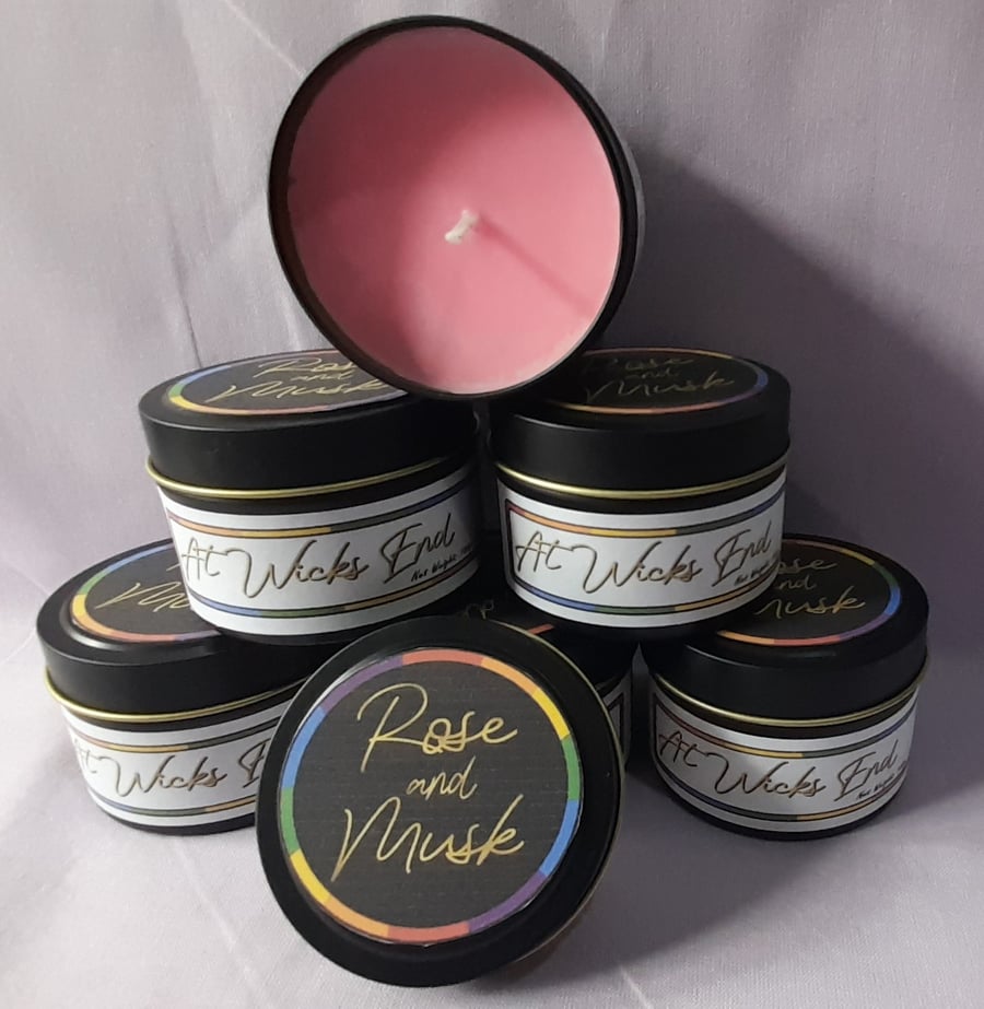 Rose and Musk 100% Natural Soy Candle