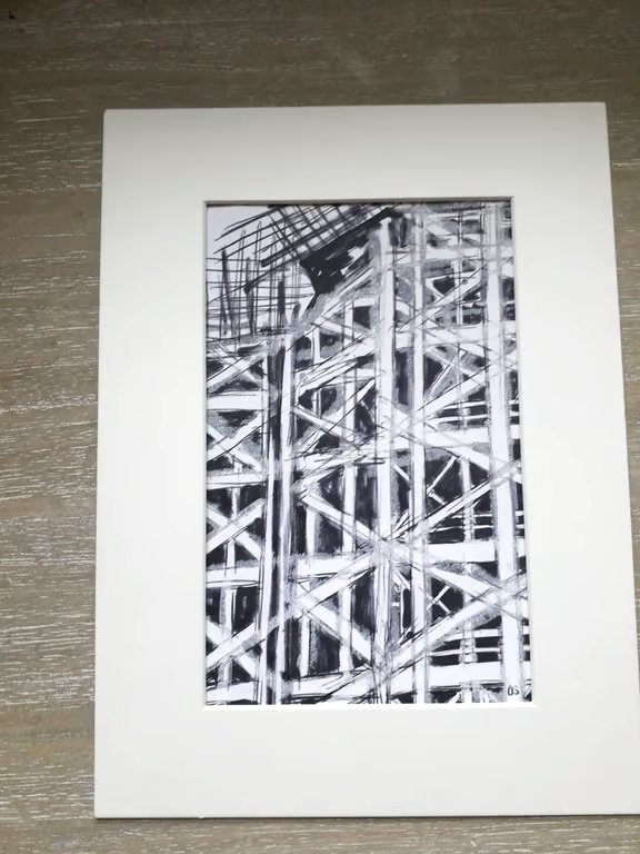 Line drawing of an Edinburgh building site