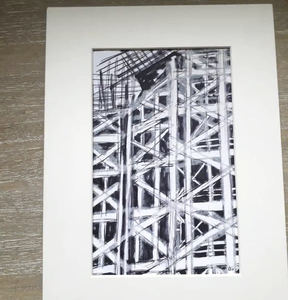 Line drawing of an Edinburgh building site