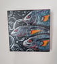 Bright Metallic Fish Canvas Acrylic Painting