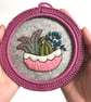 Cactus Garden Hand Embroidered Hoop Art Wall Decoration  - Image 1