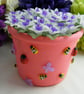 Summer Seconds White Purple and Fuchsia Flower Pot - Image 2