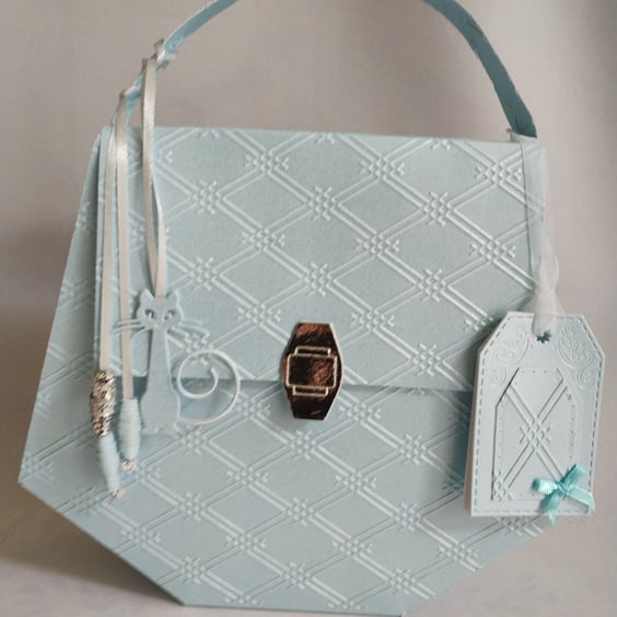 Geo Baby Blue with Catitude Handbag Style Gift Box 
