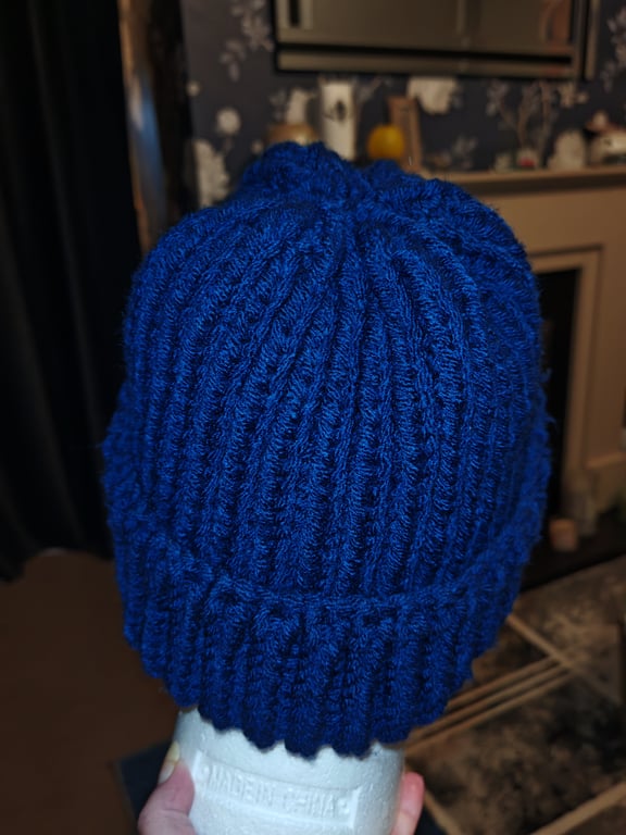 Handmade chunky knit ribbed beanie 