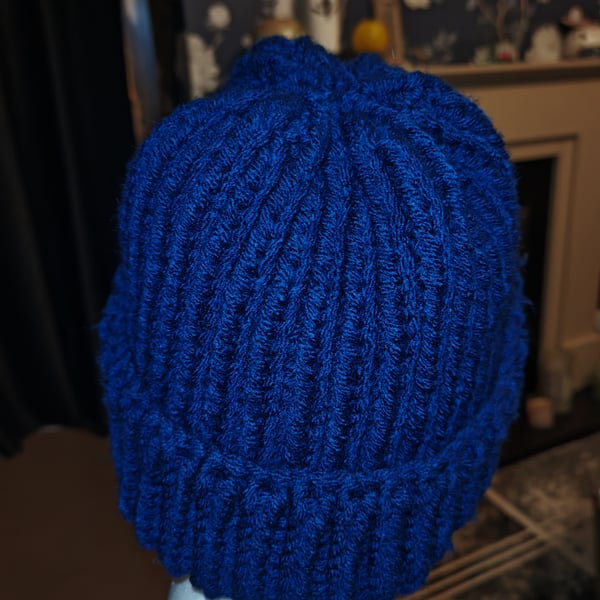 Handmade chunky knit ribbed beanie 