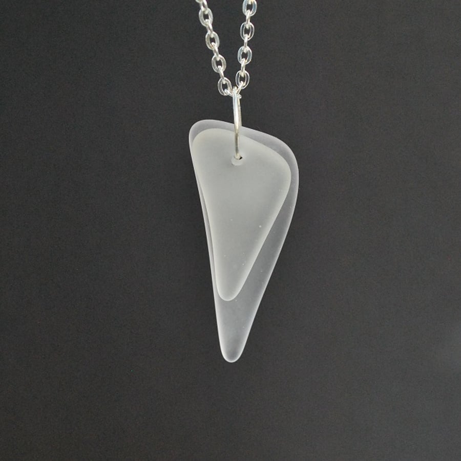 Two together beach glass pendant