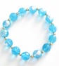 Elasticated Blue Crystal Bead Bracelet - UK Free Post - Image 1