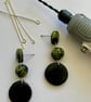Black and Green Drop Earrings - Image 4