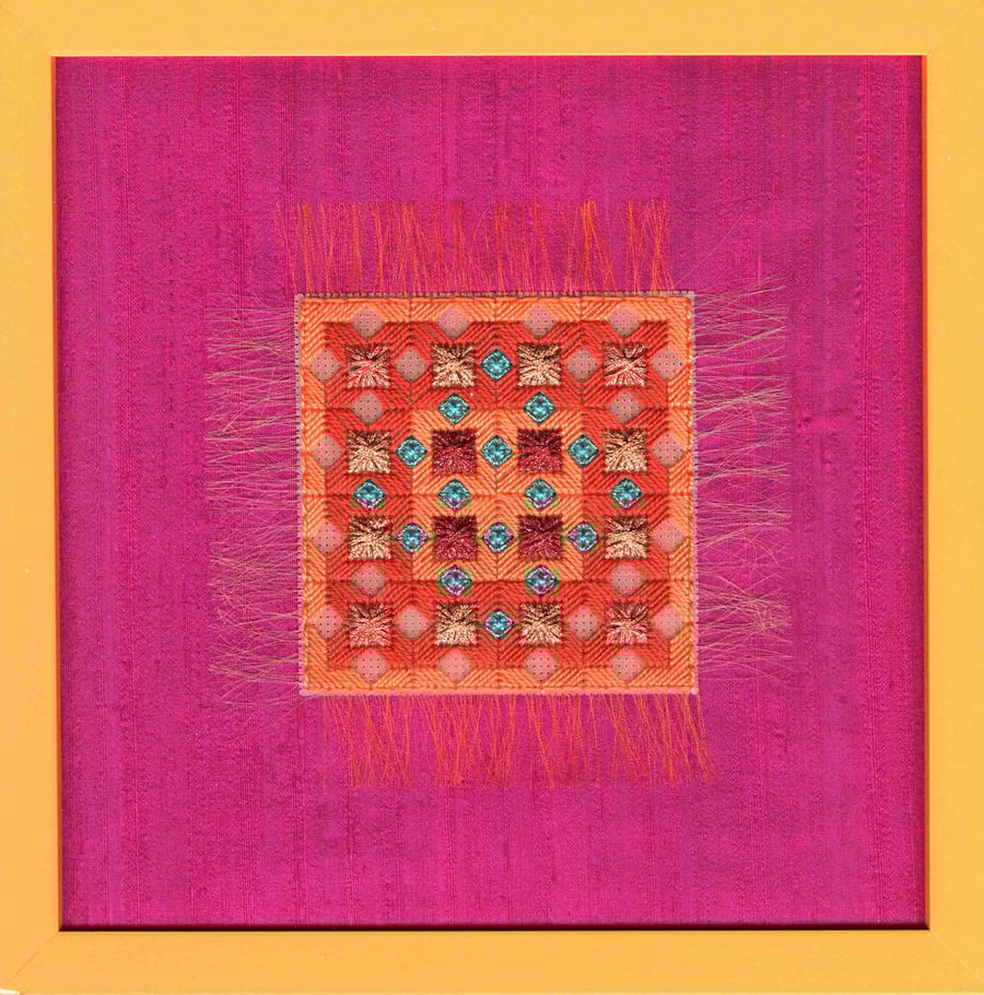 KIT for "POPPIES" - framed embroidered wall hanging