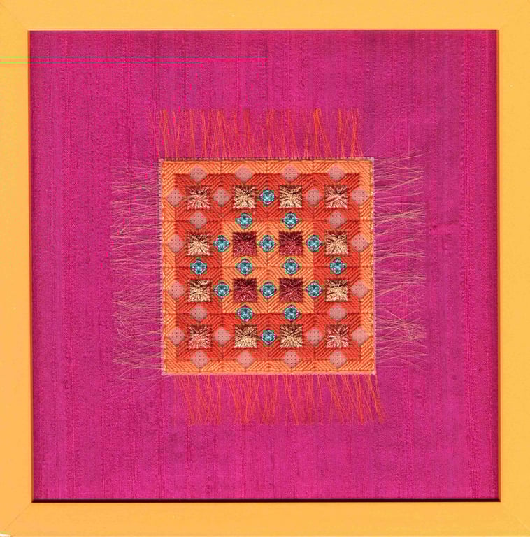 KIT for "POPPIES" - framed embroidered wall hanging