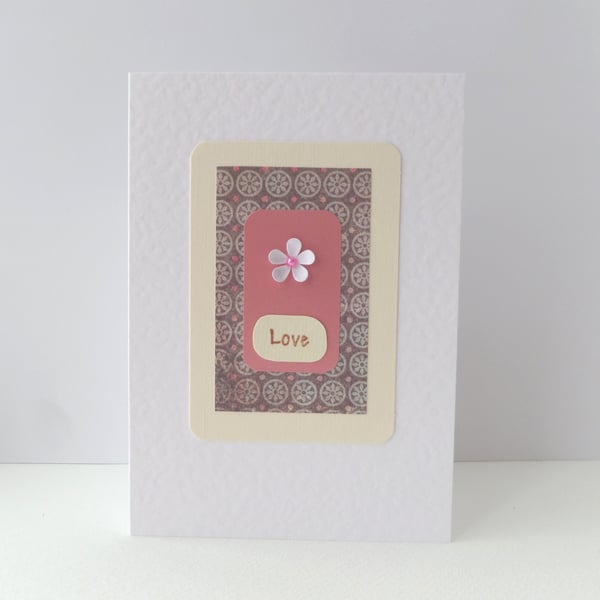 Tiny Flower Love Card - Pink & Mauve