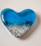 Beach and sea fused glass heart keepsake - Image 3