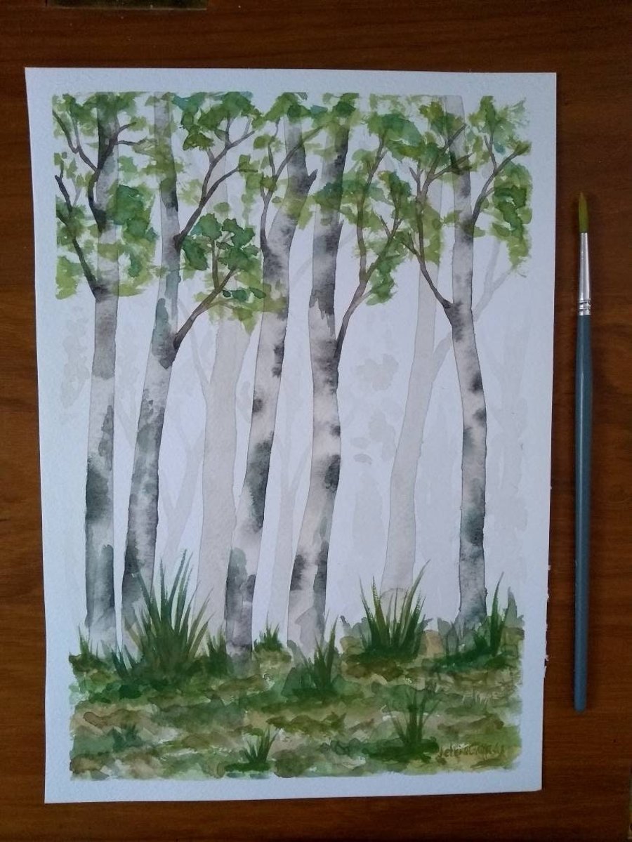 Woodland Original Watercolour Painting A4