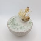 BUD VASE hand-built stoneware pottery textured vase in white