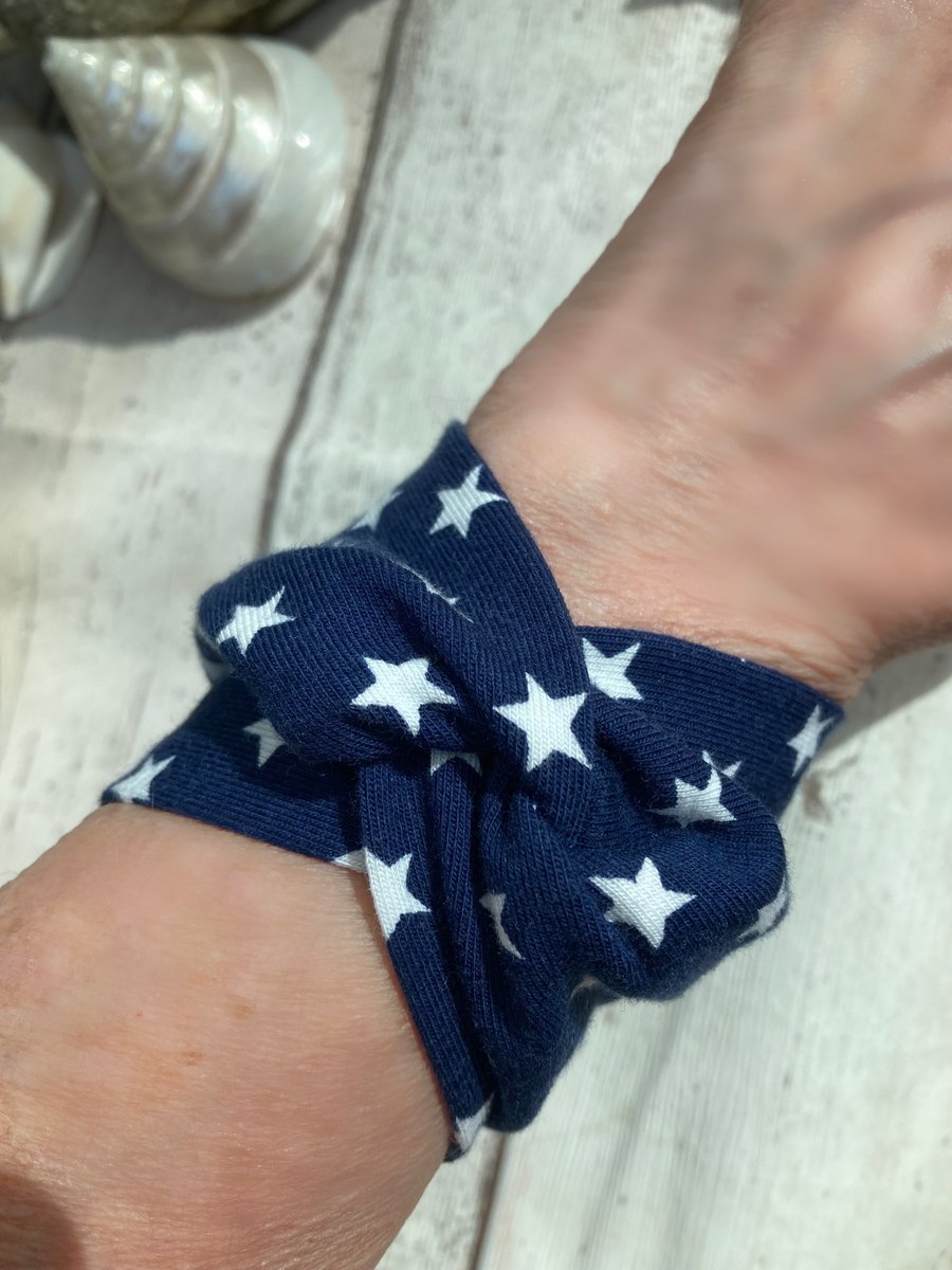 Star fabric slip on bracelet cover up, wrist covering gift idea unisex