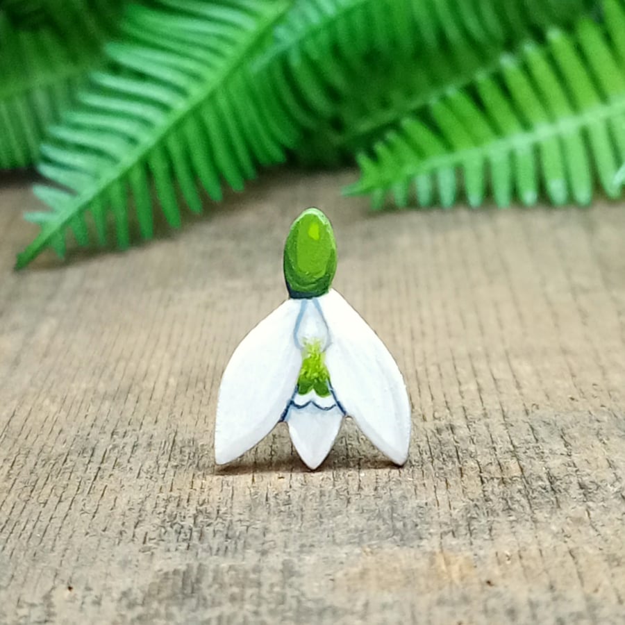 Snowdrop Brooch Pin, Handmade January Birthday Gift, Miscarriage Keepsake