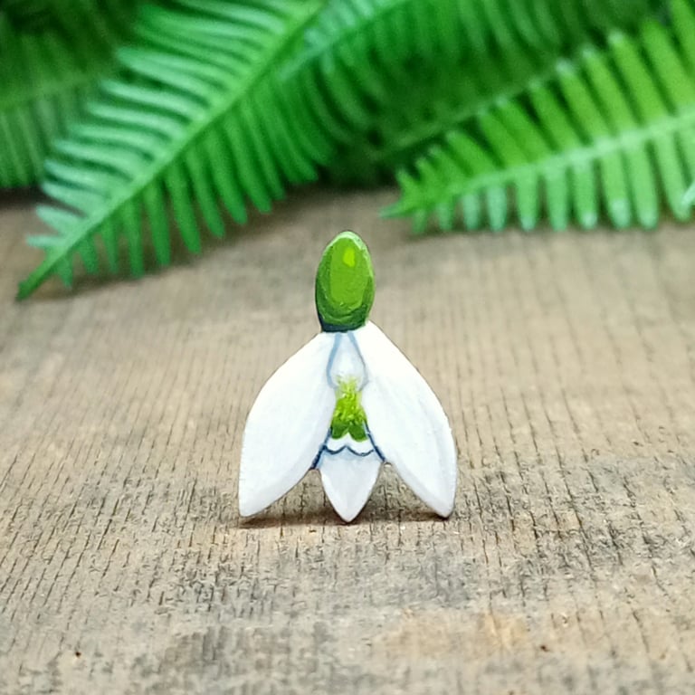 Snowdrop Brooch Pin, Handmade January Birthday Gift, Miscarriage Keepsake