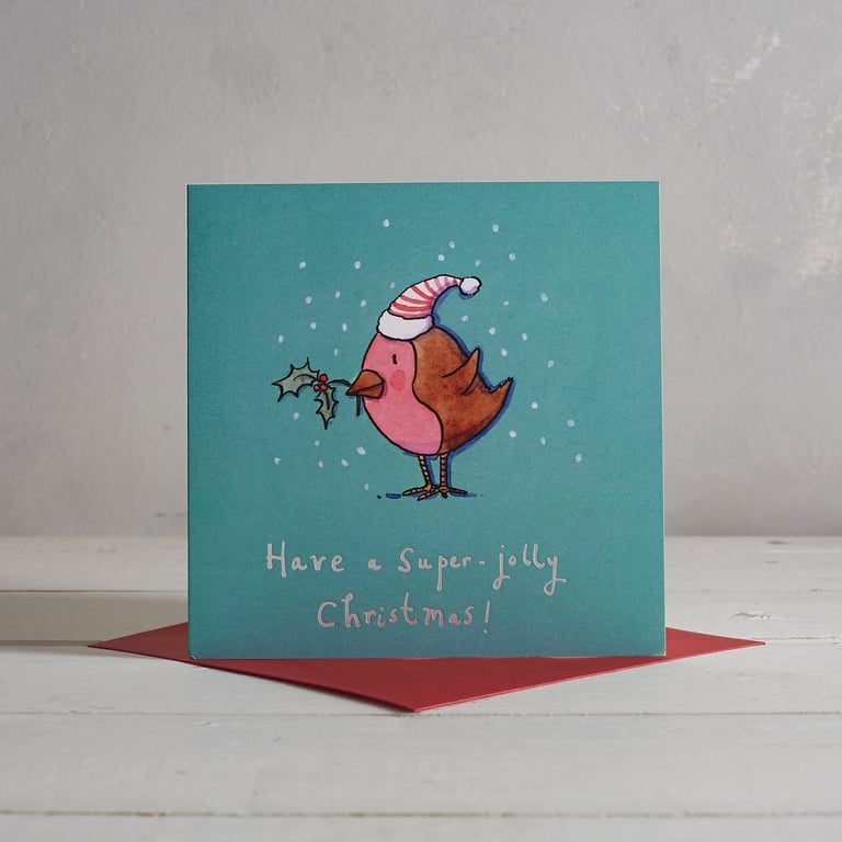 Super Jolly Christmas Robin Card