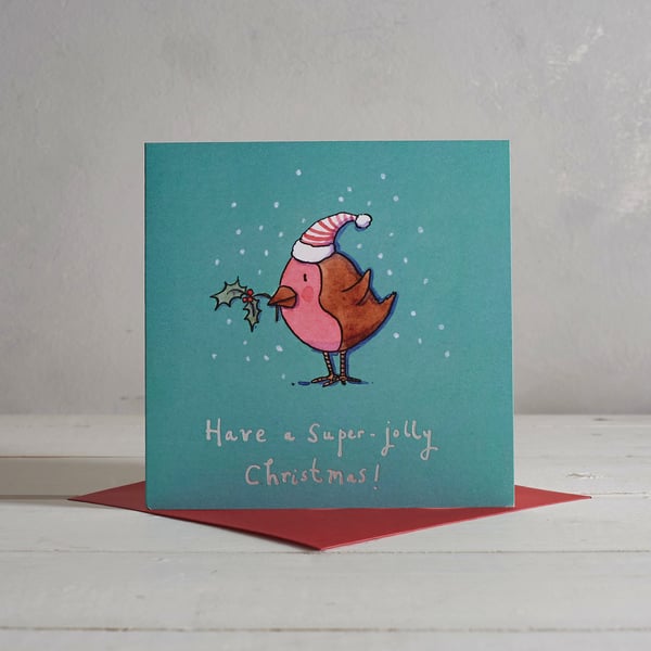 Super Jolly Christmas Robin Card