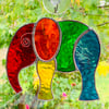 Stained Glass Large Elephant Suncatcher - Handmade Hanging Decoration - Multi