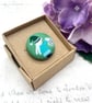 Gnome girl holding lantern fabric button brooch festive gifts - Image 2