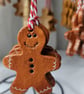 Gingerbread Christmas Ornament – Rustic Tree Decoration, Hand Painted - Image 1
