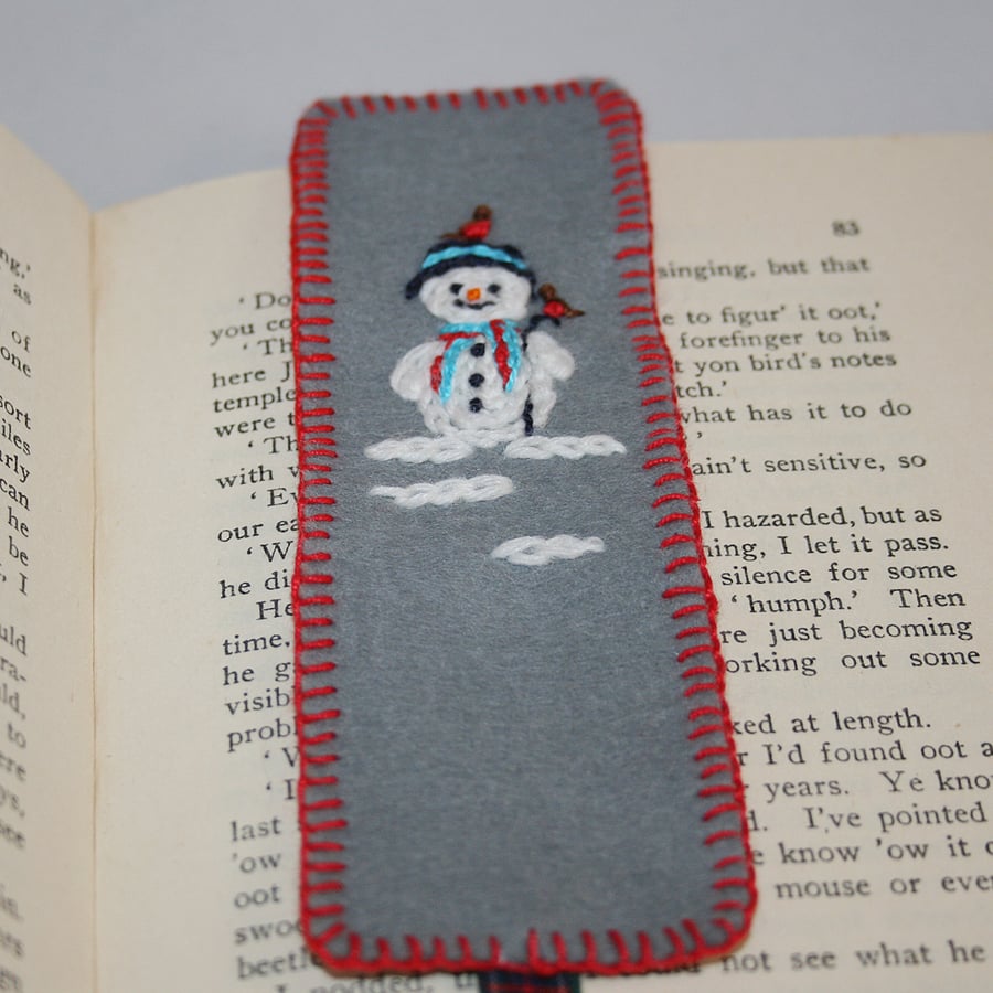 SALE Snowman bookmark