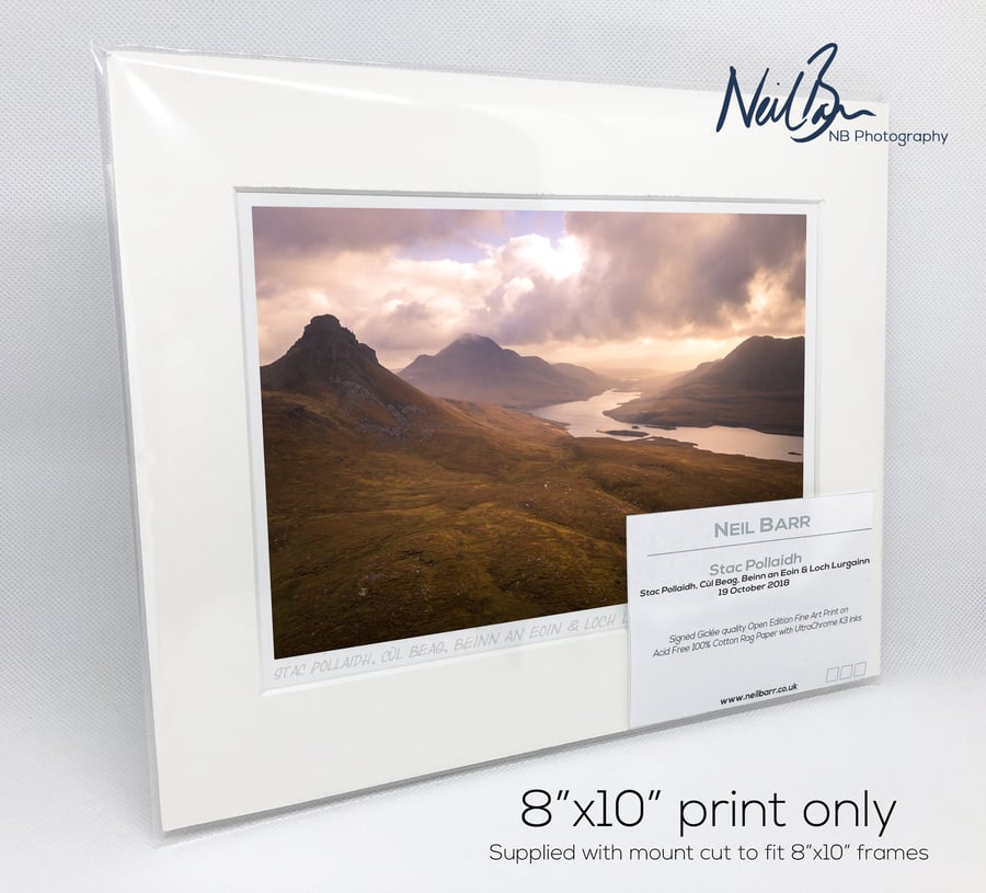 Stac Pollaidh, Cul Beag & Loch Lurgainn, Inverpolly - A5 (10"x8") Unframed Print