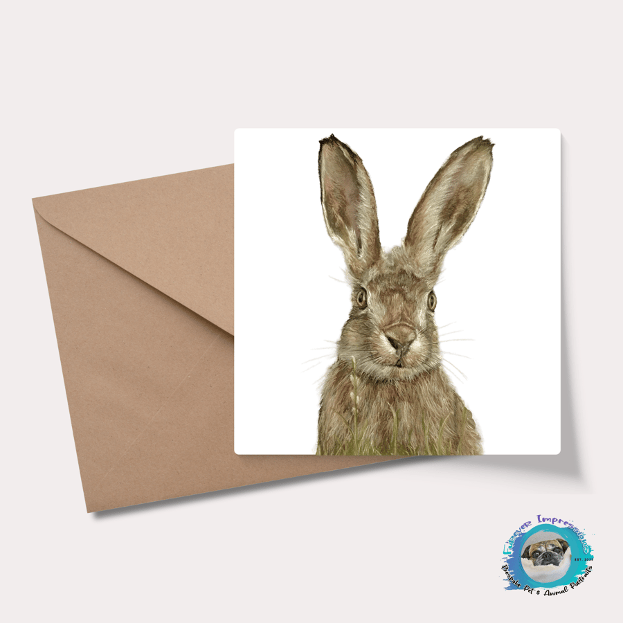 Hare Greetings Card