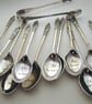 Twelve Days coffeespoon set, handstamped vintage apostle spoons and sugar tongs - Image 4