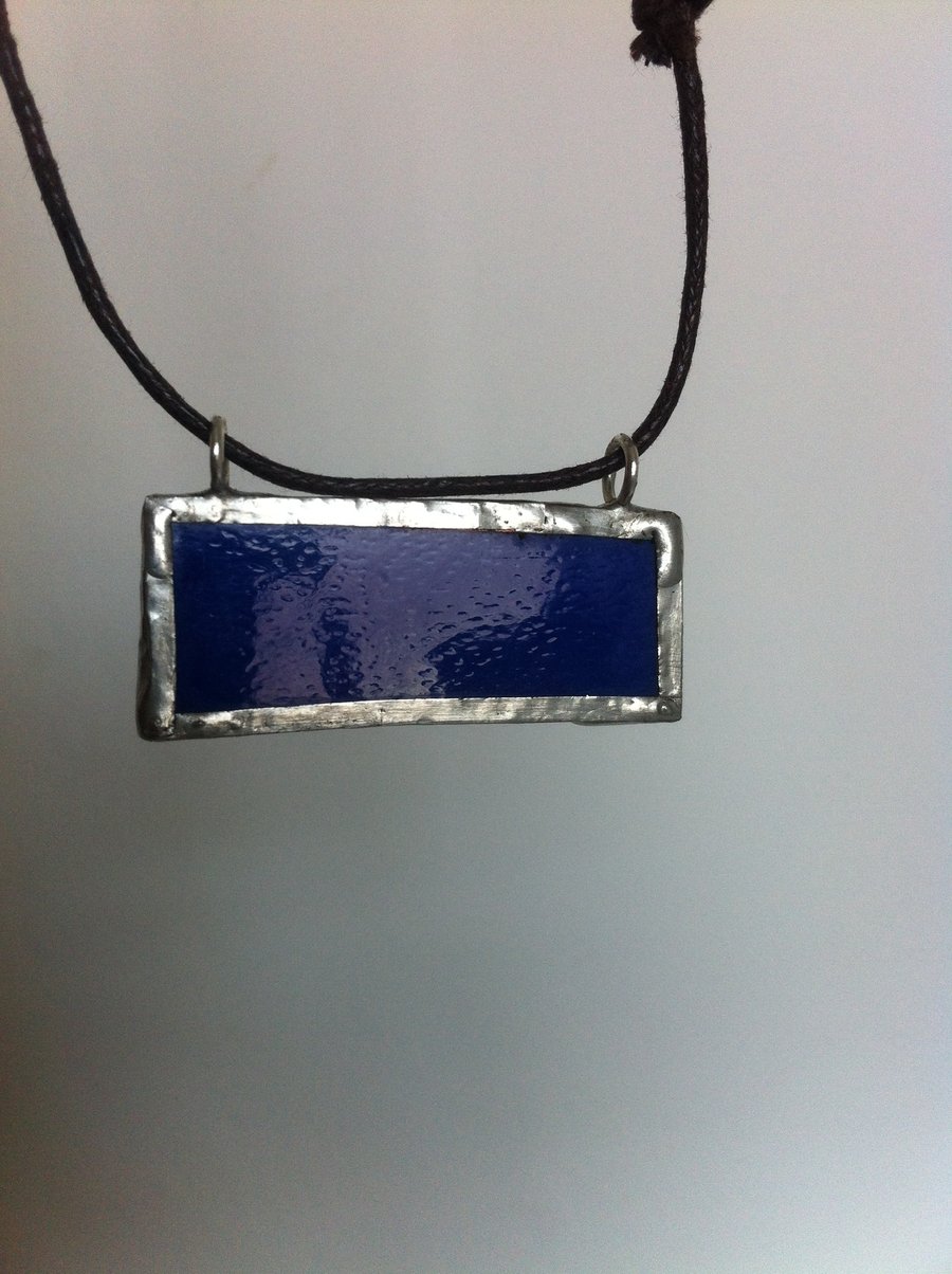 Opaque blue glass pendant 