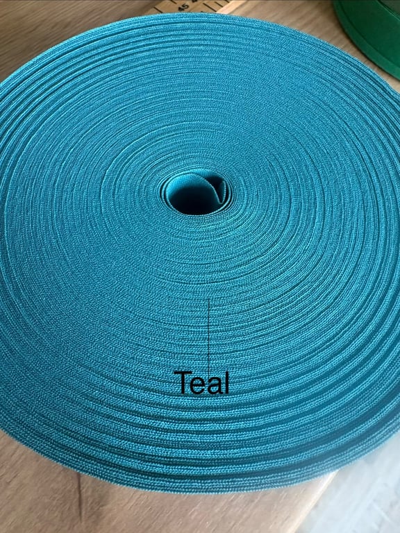 5 meters 1" (25mm) teal cotton bias binding 