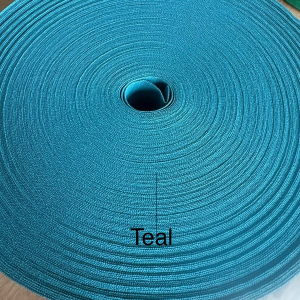 5 meters 1" (25mm) teal cotton bias binding 