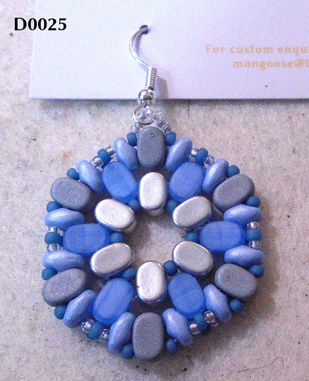 Hexagonal bead earrings (customisable)